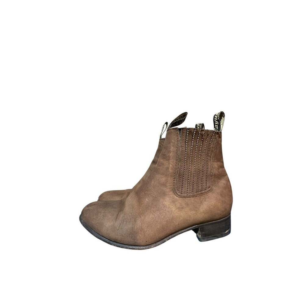 Cayuse Mens Ankle Stretch Booties Made in Mexico Sz 27 US 9.5 Brown Leather